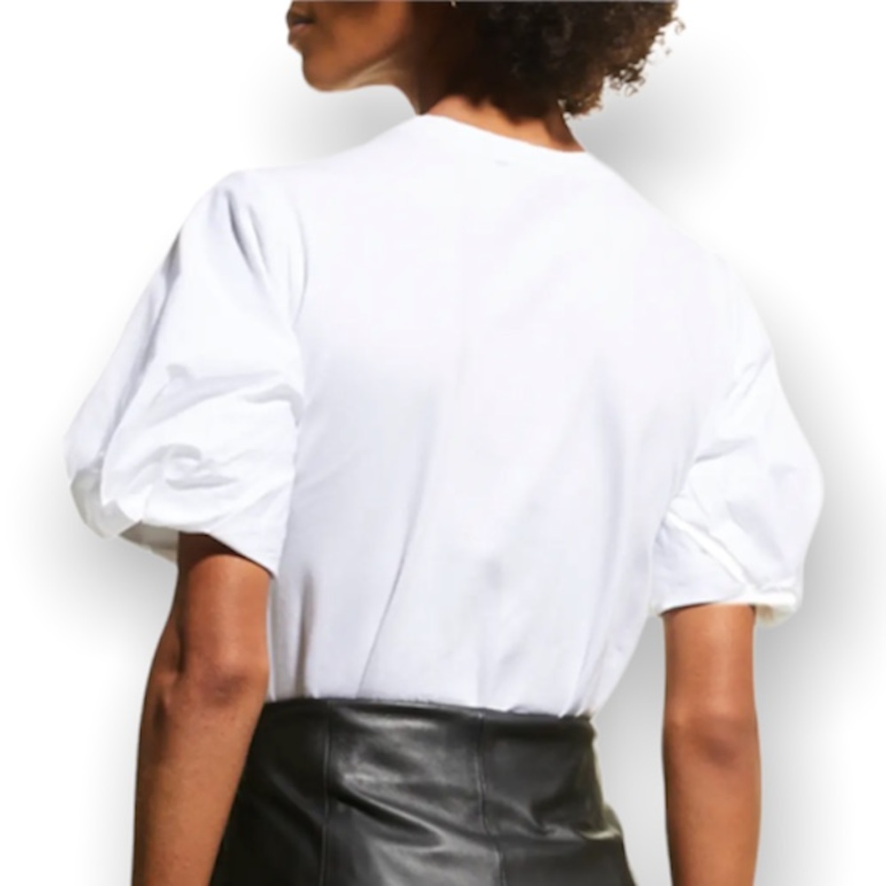 Milly Monica Jersey Poplin Combo Tee - Picture 3 of 14